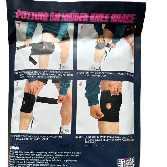 Patellar Knee Brace One Size Black Adjustable Support NEW Unisex Support Brace - Picture 6 of 7